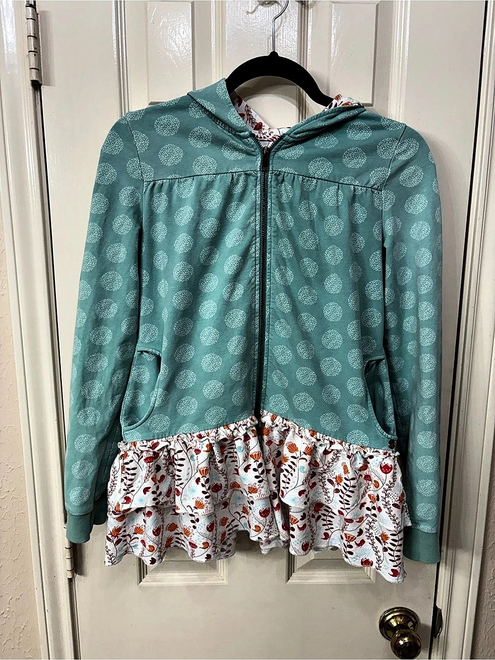 Matilda Jane Lined Zip-Through Girls' Hoodie Jacket Size 16 stains